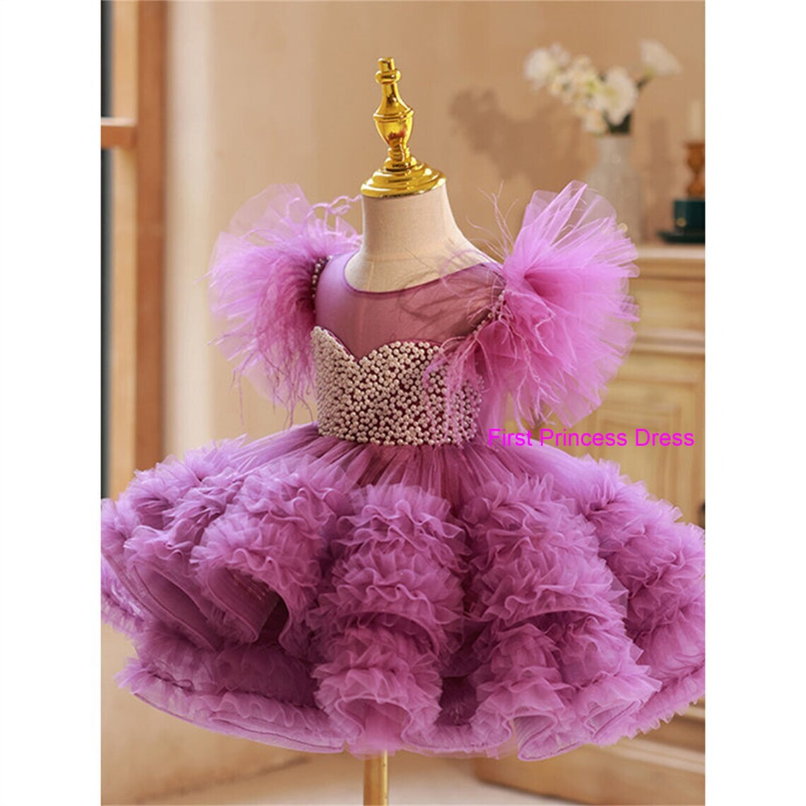 Beaded Fluffy Birthday Party Dress